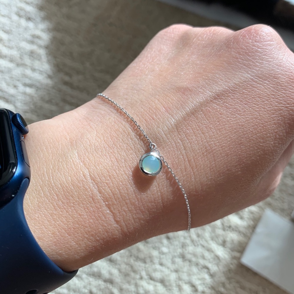 Genuine Aqua Chalcedony Bracelet
